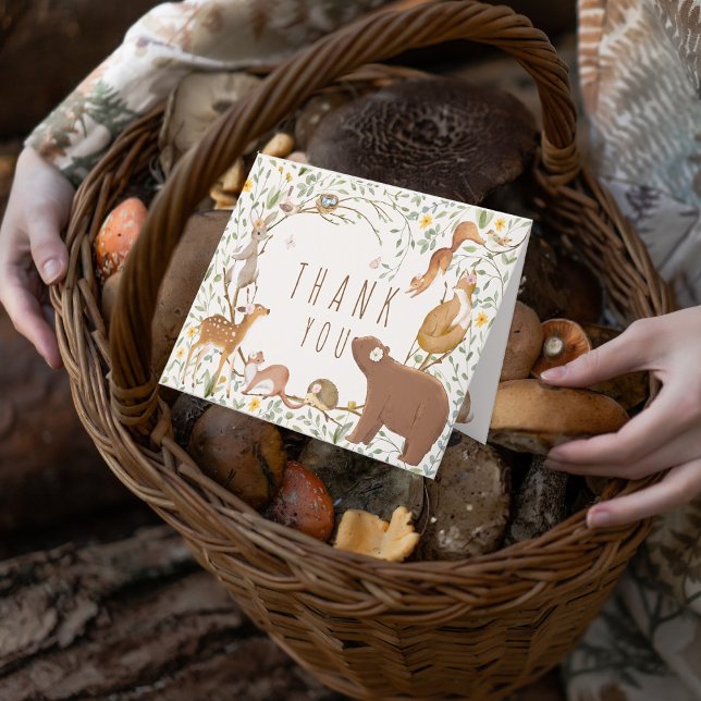 Carte De Remerciements Baby shower d'amis de la forêt (Créateur téléchargé)