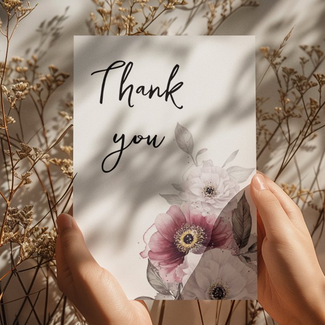 Carte De Remerciements Baby shower d'anémones florales (Créateur téléchargé)
