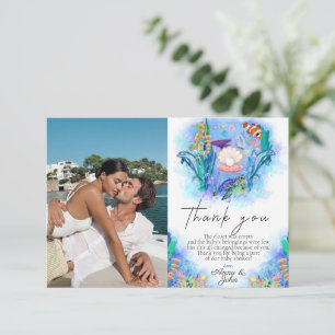 Carte De Remerciements Baby shower d'animaux marins