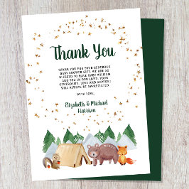 Carte De Remerciements Baby shower d'animaux rustiques en bois