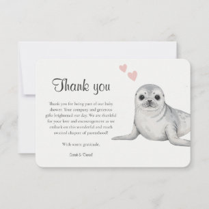 Carte De Remerciements Baby shower d'aquarelle simple et élégant