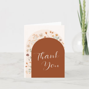 Carte De Remerciements baby shower d'arc Fleur sauvage en terre cuite Fal