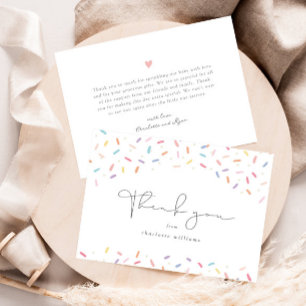Carte De Remerciements Baby shower d'arrosage arc-en-ciel mou