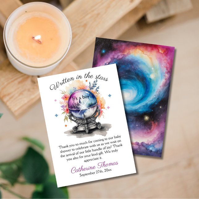 Carte De Remerciements Baby shower d'astrologie du cristal céleste (Créateur téléchargé)