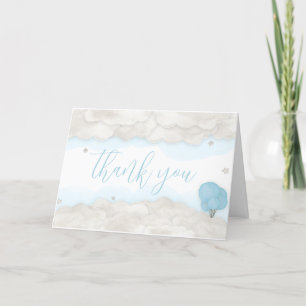 Carte De Remerciements Baby shower d'attente bleu