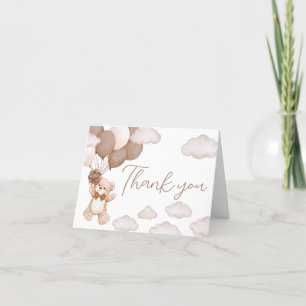 Carte De Remerciements Baby shower d'attente de l'ours Brown