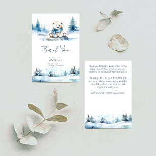 Carte De Remerciements Baby shower d'attente hivernale de l'ours polaire