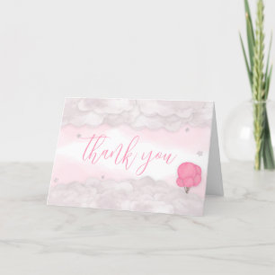 Carte De Remerciements Baby shower d'attente rose