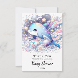 Carte De Remerciements Baby shower Dauphin Imaginaire enchanté