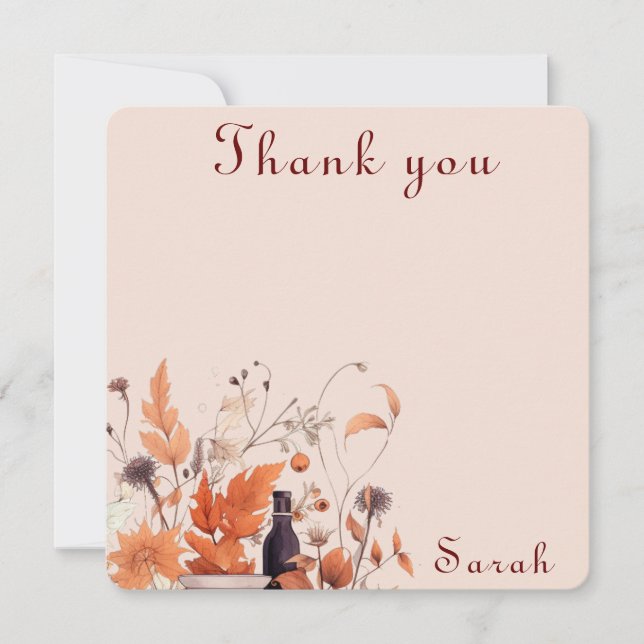 Carte De Remerciements Baby shower d'automne citrouille (Devant)