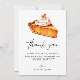 Carte De Remerciements Baby shower d'automne du Citrouille Cutie Pie