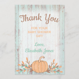 Carte de remerciements Baby shower d'automne du pe