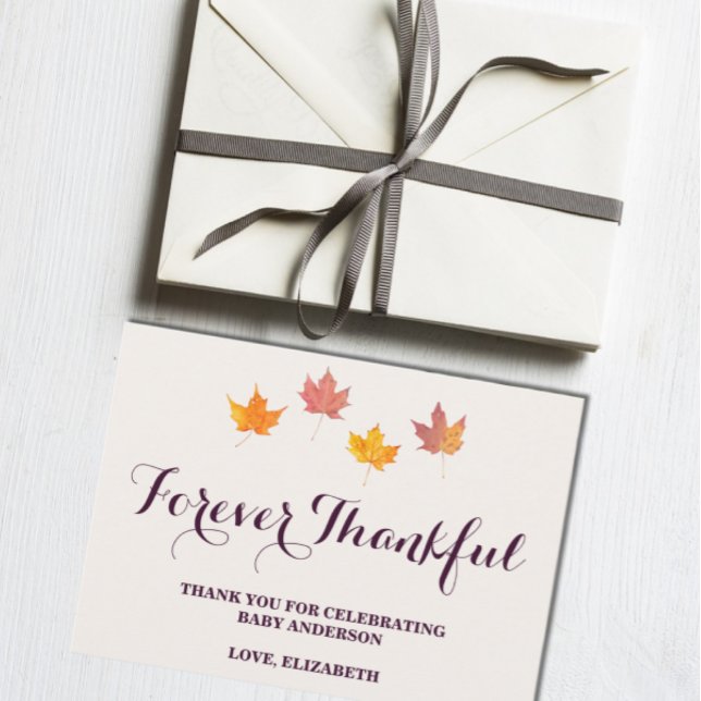 Carte De Remerciements Baby shower d'automne Maple Feuille (Créateur téléchargé)