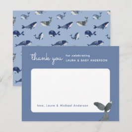 Carte De Remerciements Baby shower de baleines