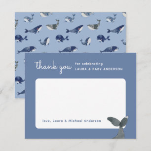Carte De Remerciements Baby shower de baleines