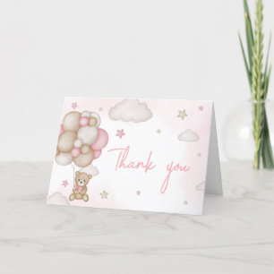 Carte De Remerciements Baby shower de ballons pour filles