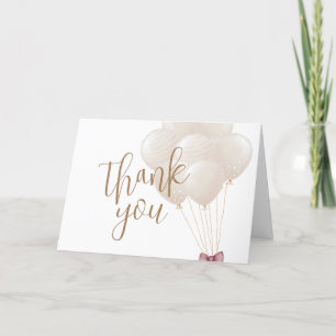 Carte De Remerciements Baby shower de balloon Boho Neutre Cute