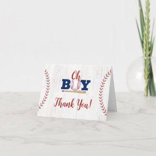 Carte de remerciements Baby shower de baseball