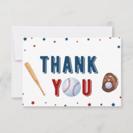 Carte de remerciements Baby shower de baseball