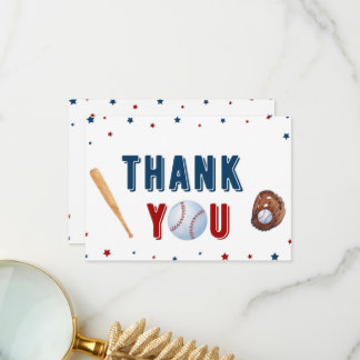 Carte de remerciements Baby shower de baseball