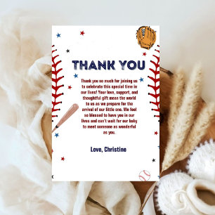 Carte De Remerciements Baby shower de baseball Sport
