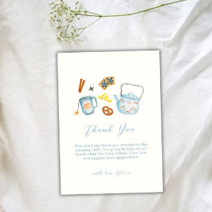 Carte De Remerciements Baby shower de biscuits minimaliste Rustique à bas