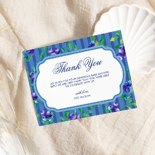 Carte De Remerciements Baby shower de bleuets doux