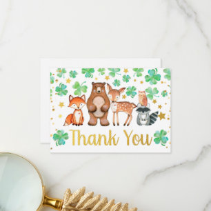 Carte De Remerciements Baby shower de bois Shamrock de la Saint-Patrick