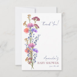 Carte De Remerciements Baby shower de bouquet floral acrylique délicat