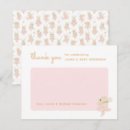 Carte De Remerciements Baby shower de Bunny Ballerina