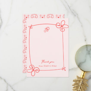 Carte De Remerciements Baby shower de cadre à mâchoires molles