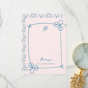 Carte De Remerciements Baby shower de cadre à mâchoires molles
