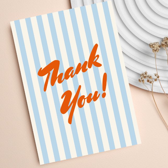 Carte De Remerciements Baby shower de cadre Abstrait rétro orange (Créateur téléchargé)