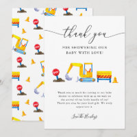 Baby shower de camion de construction