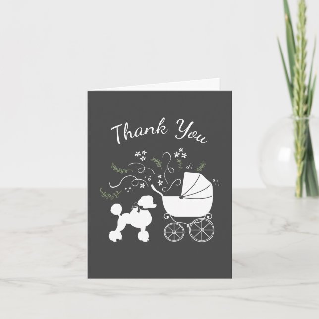 Carte De Remerciements Baby shower de caniche (Devant)