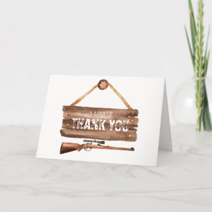 Carte De Remerciements Baby shower de canon rustique en bois de l'Ouest