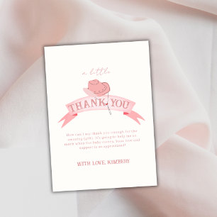 Carte De Remerciements Baby shower de Casquette de fille rose