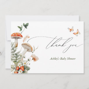 Carte De Remerciements Baby shower de champignons de forêt enchantés