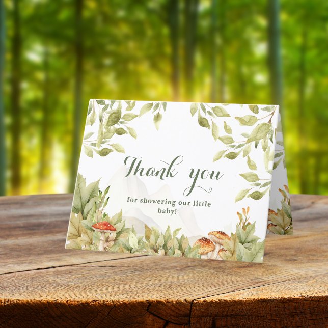 Carte De Remerciements Baby shower de champignons des bois (Créateur téléchargé)