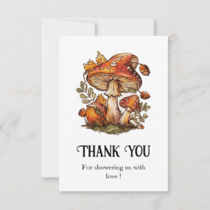 Carte De Remerciements Baby shower de champignons enchantés magiques