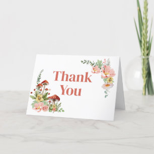 Carte De Remerciements Baby shower de champignons Fleurs sauvages enchant