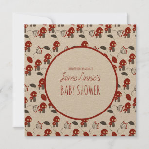 Carte De Remerciements Baby shower de champignons mignons Jardin Forêt Me