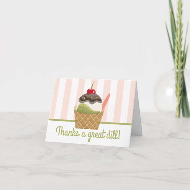 Carte De Remerciements Baby shower de chaudières et de glace (Devant)