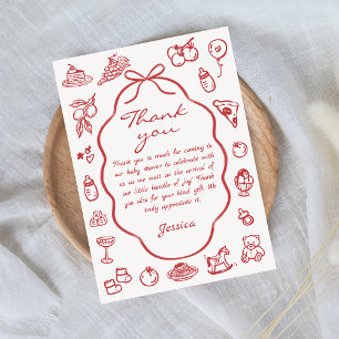 Carte De Remerciements Baby shower de citron italien à main