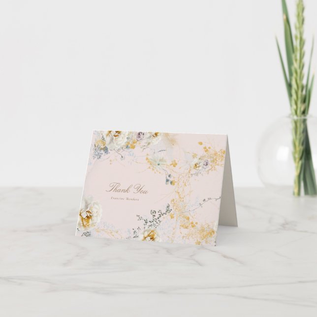Carte De Remerciements baby shower de couronne botanique enchanteur (Devant)