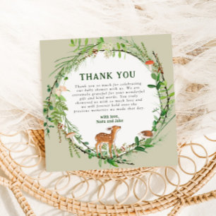 Carte De Remerciements Baby shower de couronne de bois Whimsical
