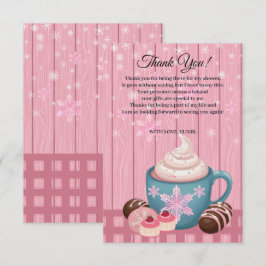 Carte De Remerciements Baby shower de crème humide en bois rose