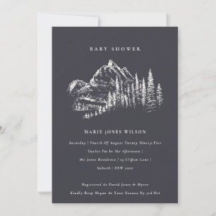 Carte De Remerciements Baby shower de croquis de la Marine Pine Mountain