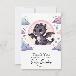 Carte De Remerciements Baby shower de dragon épais Whimsical