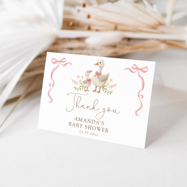 Carte De Remerciements Baby shower de fille d'oie stupide (Créateur téléchargé)